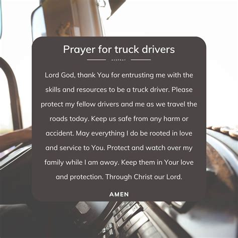 Prayer for Truck Drivers