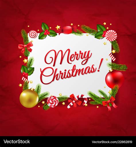 Merry christmas postcard Royalty Free Vector Image