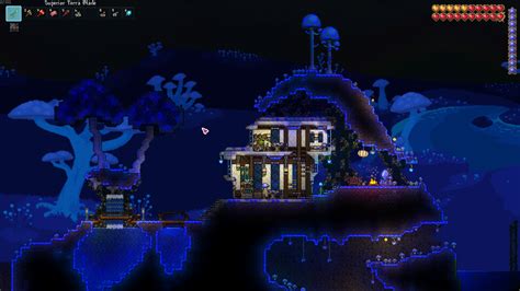 Just built a mushroom biome home : r/Terraria