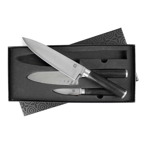 Zelancio Cutlery Premium Japanese VG-10 Damascus Steel Knives - 3PC ...