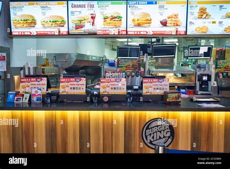 BANGKOK, THAILAND - CIRCA JANUARY, 2020: counter service at Burger King at Suvarnabhumi Airport ...