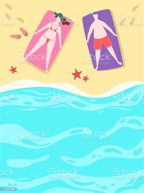 Cartoon Background Of Sea Shore Stock Illustration - Download Image Now - Adult, Backgrounds ...