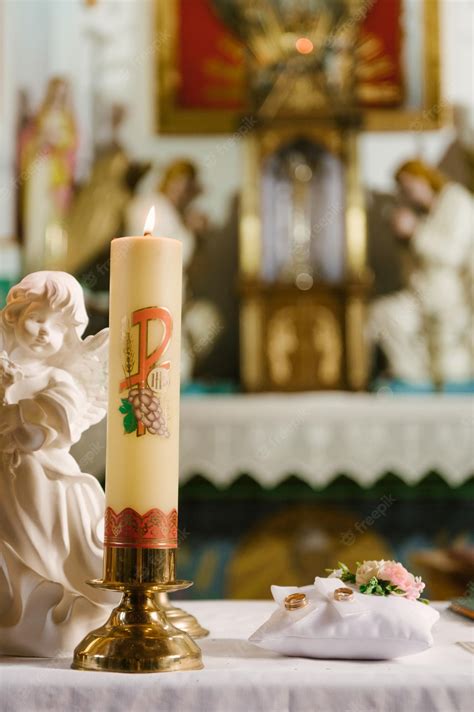 Premium Photo | Old Candles in an old Catholic church