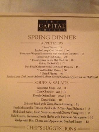 Capital: Capital Grille Menu