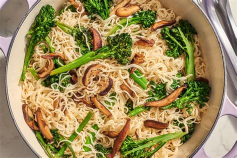 Umami Garlic Noodles with Shiitake Mushrooms and Broccolini Recipe | The Kitchn