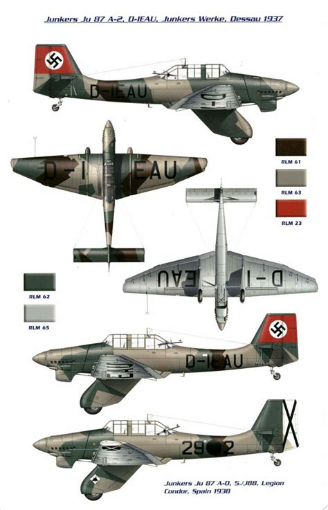 Asisbiz Junkers Ju 87A Stuka VJ88 (29x2) Condor Legion Spain 1938 ...