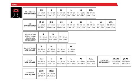 Leatt Helmet Sizing Chart | Peakboys