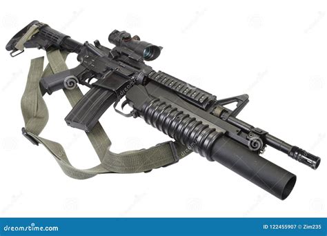 M4 Carbine Equipped with M203 Grenade Launcher Stock Image - Image of ...