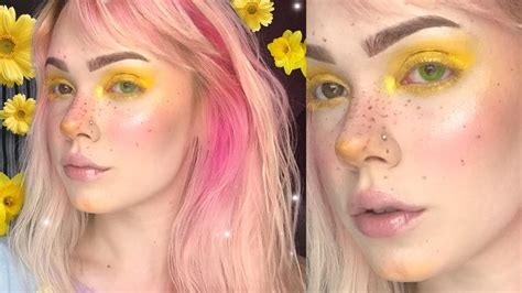 Yellow Glowy Makeup Tutorial | BillieDawnWebb - YouTube