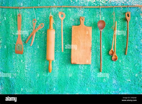 wood, rustic, kitchen tools, woodland, woodlands, woods, rustics Stock Photo - Alamy