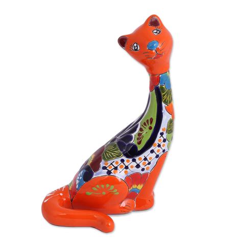 UNICEF Market | Hand-Painted Ceramic Cat Sculpture from Mexico - Regal Cat