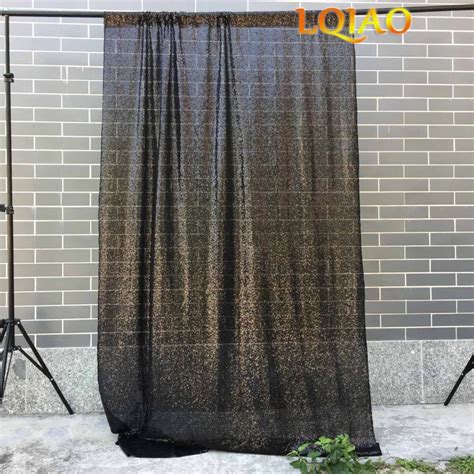 LQIAO Black Sequin Backdrop Curtain 4x10ft Sparkly Sequin Fabric Photo ...