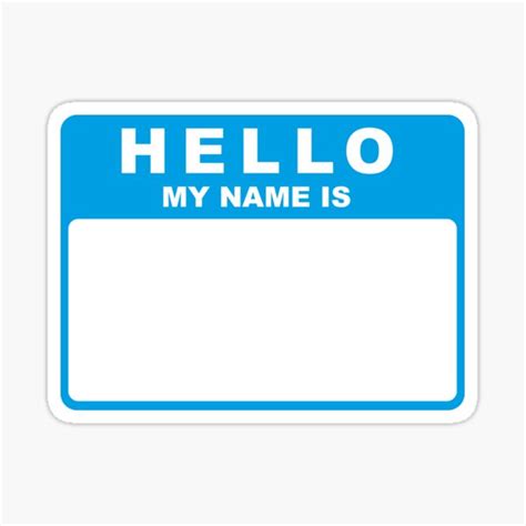 "Hello My Name Is (blue)" Sticker for Sale by conform | Redbubble