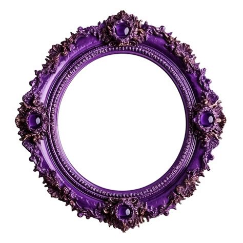 Premium Photo | A purple oval frame with purple and gold accents is ...