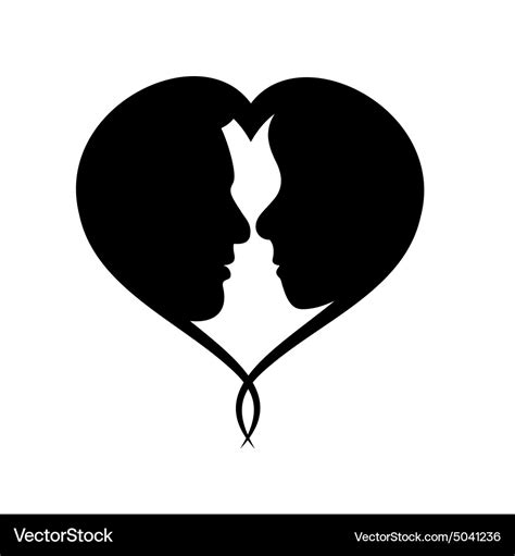 Loving couple silhouette Royalty Free Vector Image