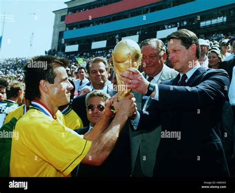 DUNGA RECEIVES WORLD CUP FROM US VICE PRESIDENT AL GORE 17 July 1994 ...