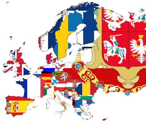 Map Of Europe With Country Flags