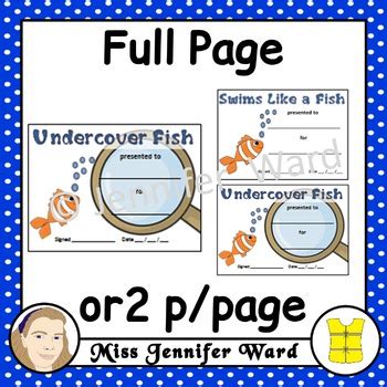 Swimming Certificates / Awards by Classroom Kitty | TpT