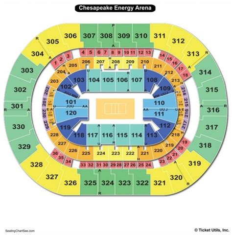 thunder seating chart | Seating charts, Chart, Chesapeake energy arena