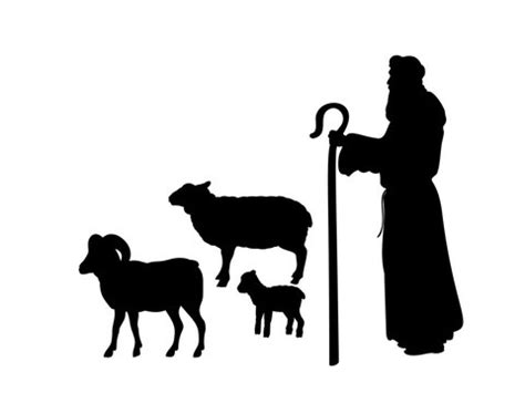 Shepherds And Sheep Clipart Silhouette