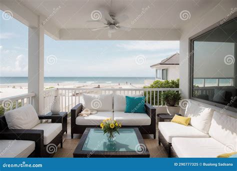 Showcasing Interior Design in Style Beach Bungalow Stock Illustration ...