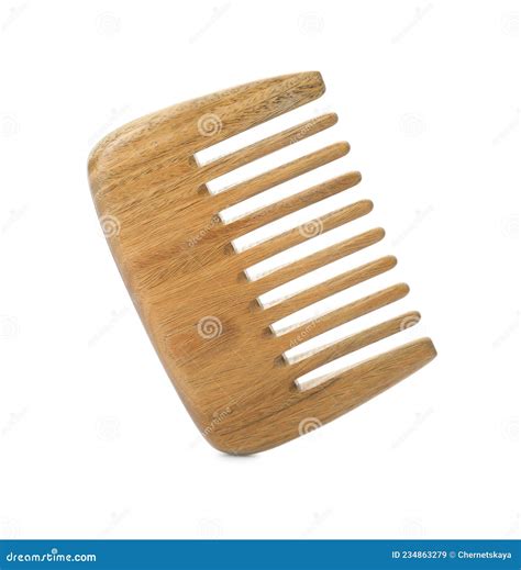 New Wooden Hair Comb Isolated on White Stock Image - Image of fashion ...