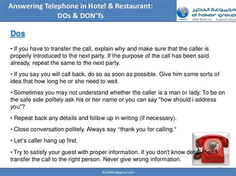 Professional telephone etiquette