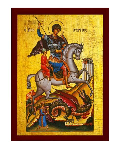 Saint George icon Handmade Greek Orthodox icon of St George | Etsy