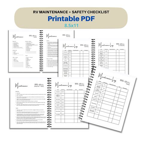 Printable RV Maintenance Checklist, RV Maintenance Log, RV Safety Checklist, Camper Maintenance ...