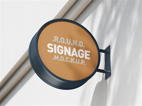 Free Round Street Sign Logo Mockup PSD - Good Mockups