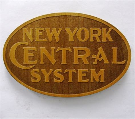 New York Central Railroad Logo Wooden Fridge Magnet White