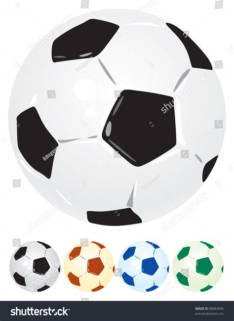 Soccer Balls Of Different Colors. Raster Version. Vector Version Is ...