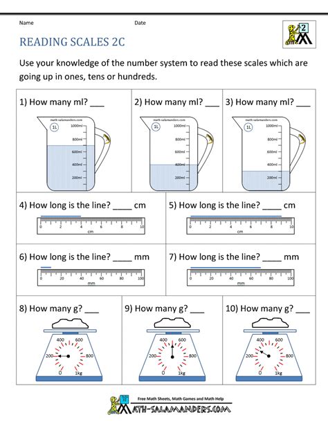 Free Printable Measurement Worksheets Web Students Need To Understand Measurement In All Parts ...