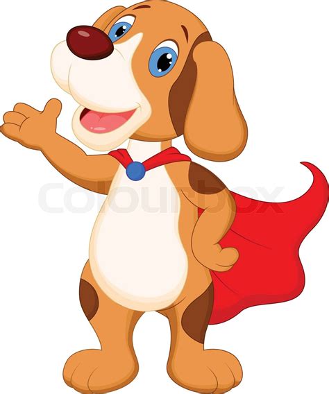 Cute super dog cartoon presenting | Stock vector | Colourbox