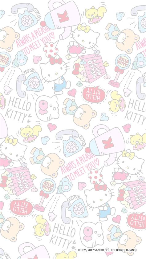 an image of hello kitty wallpaper in pastel colors