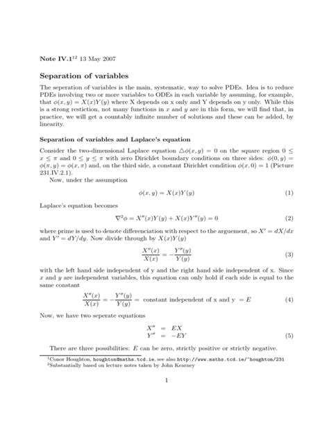 Separation of variables