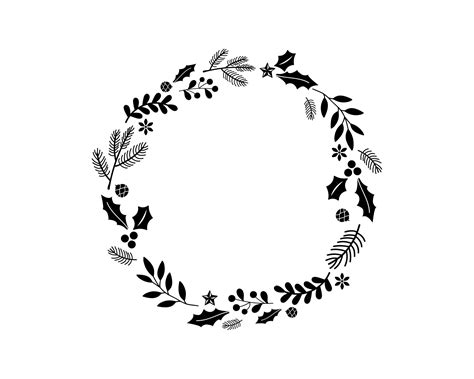 Christmas Wreath Silhouette Svg