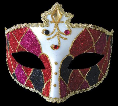 Red Mardi Gras Eye Mask Halloween Mask