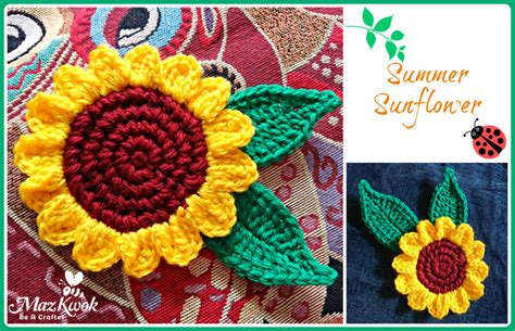 crochet summer sunflower, crochet sunflower free pattern