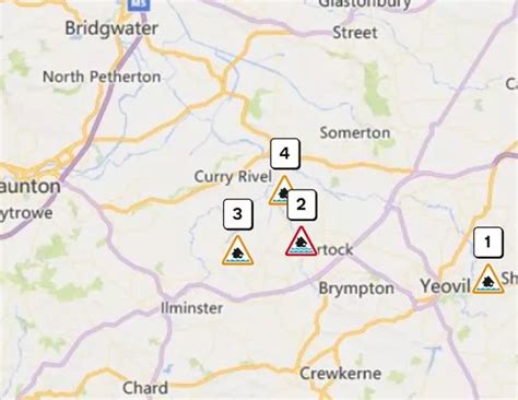 Somerset flood warning in place with roads, farmland and property at ...