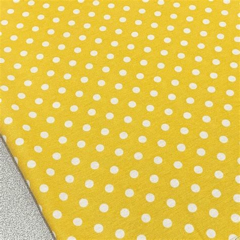 Yellow Polka Dot Fabric Water Resistant Cotton Canvas Outdoor Material Polkadot Home Decor ...