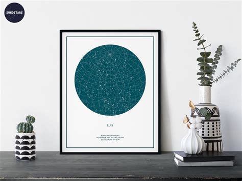 Star Map Print Custom by Date PRINTABLE Star Chart Astronomy | Etsy