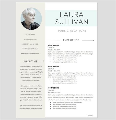 Professional Resume Template With Cover Letter Template for - Etsy | Resume template, Cover ...