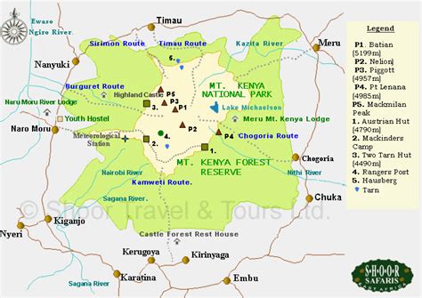 Map of Mount Kenya