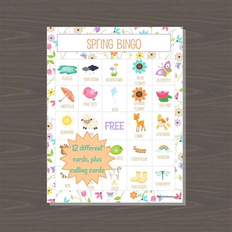 Spring Bingo Game Printable Spring Bingo Board Game for Kids - Etsy Canada