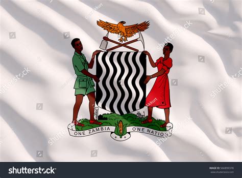 Zambia Coat Arms On White Flag Stock Photo 566899378 | Shutterstock