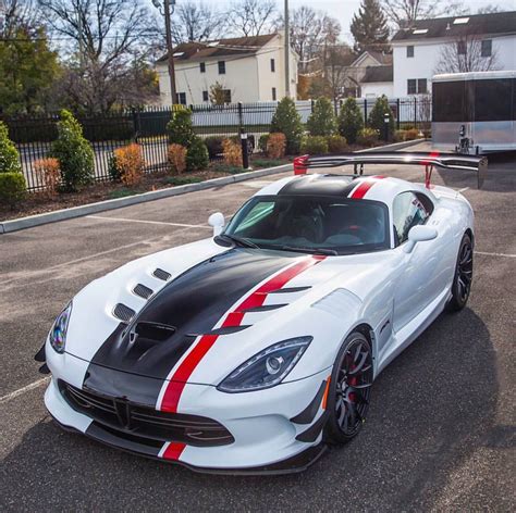 Dodge SRT Viper ACR painted in White w/ Black and red racing stripes ...