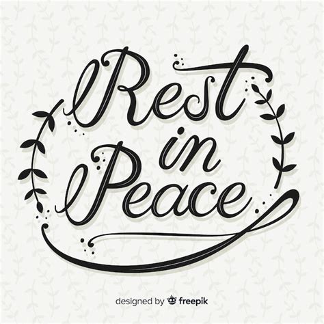 Free Vector | Rest in peace lettering