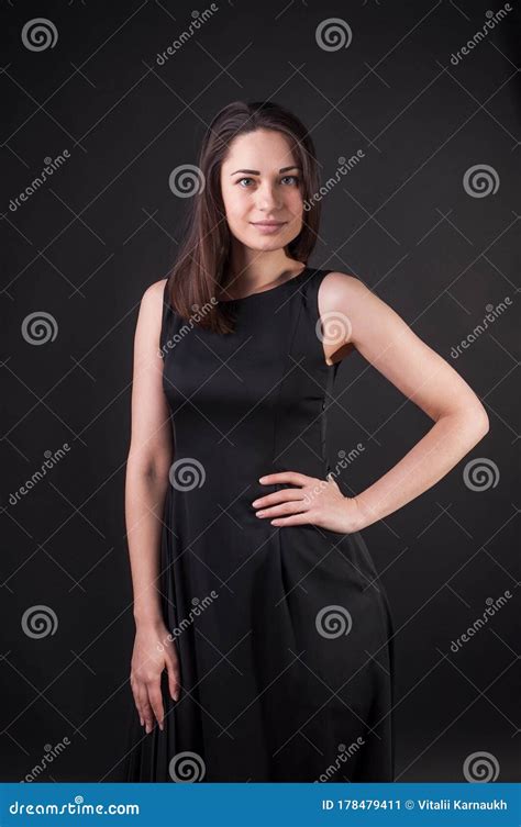 Elegant Nice Girl is Posing with Hand on Her Waist Stock Image - Image ...