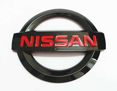 Black Nissan badge with red lettering - Styling - 350Z & 370Z UK